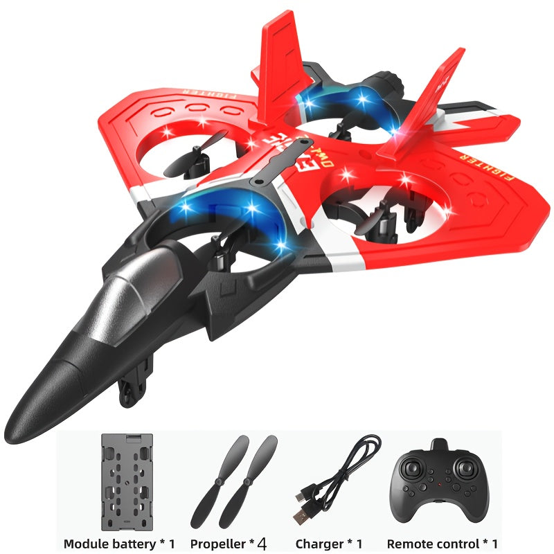 Beginner RC Drone with Height Hold & Remote Control – Rechargeable Mini Quadcopter for Kids & Adults, Indoor Outdoor Flying Toy Gift, Black Blue Red