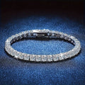 S925 Sterling Silver Moissanite Tennis Bracelet for Women Men – Luxury CZ Bling Hip Hop Bracelet Sizes 6–9 Inch, Wedding Anniversary Birthday Gift