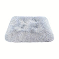 Oversized Plush Dog Bed Cat Pad Thick Warm Washable Polyester Pet Bedding Removable Cover All Breeds Sizes Comfortable Durable Pet Furniture Light Gray S L XL