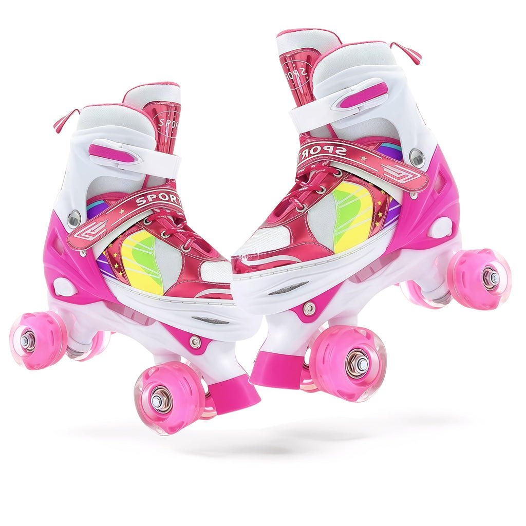Adjustable Kids Roller Skates with Light-Up Wheels – Fun LED Rollerskates for Boys & Girls Ages 4–12, Youth & Toddler Sizes S/M/L, 9 Colors