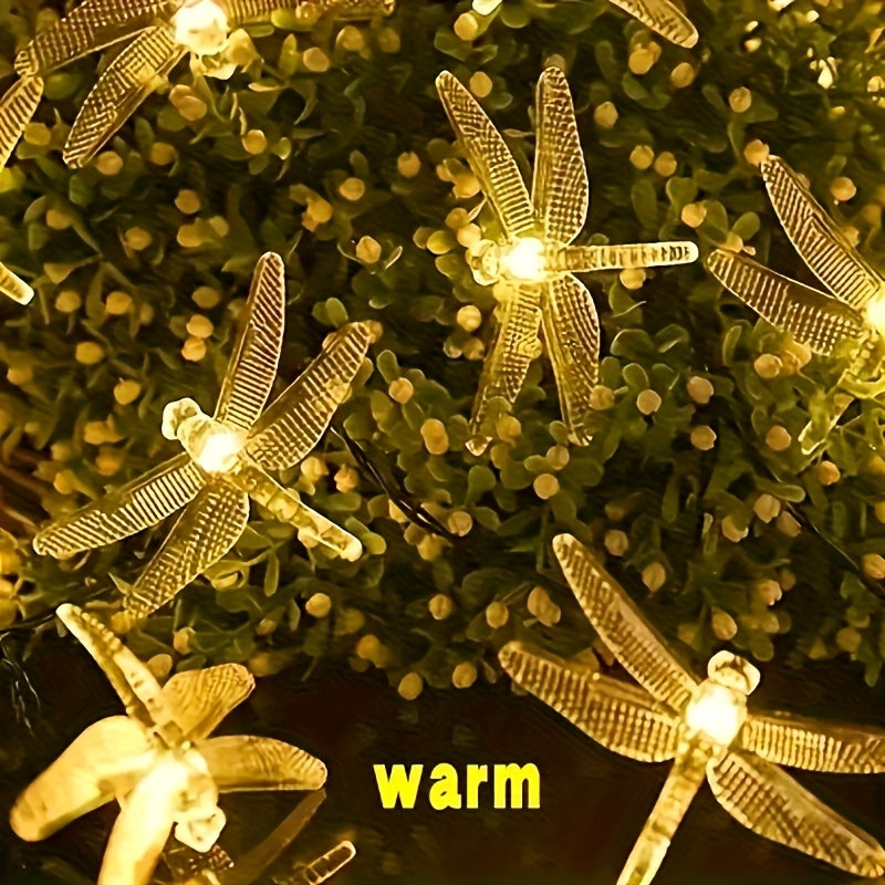 Solar Dragonfly String Lights Outdoor 236 Inch 30 LED – Waterproof 8 Modes Solar Fairy Lights for Garden, Patio, Balcony, Yard, Christmas & Holiday Decoration