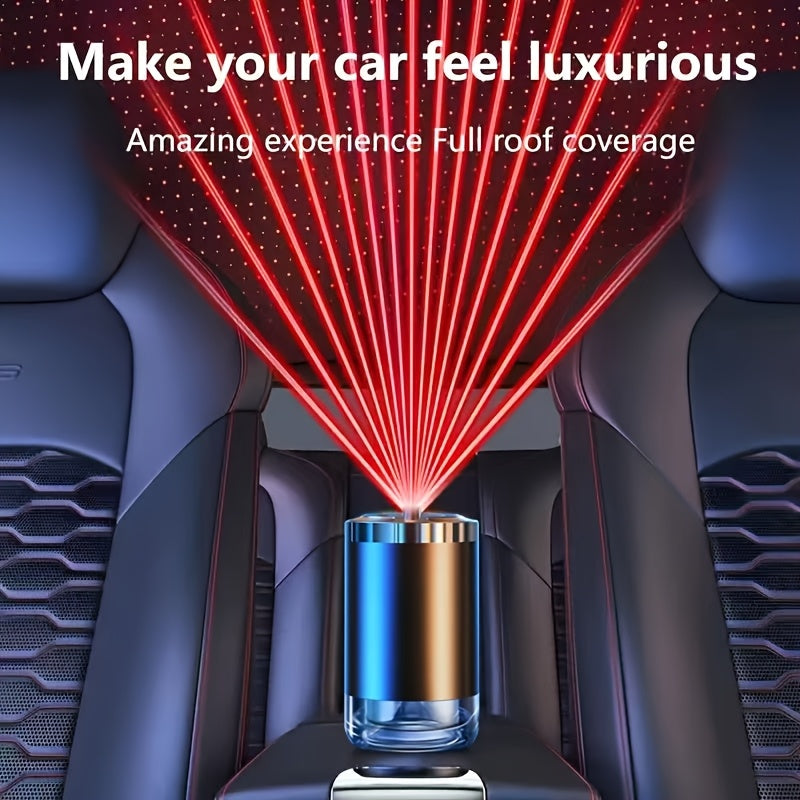 Smart Car Aroma Diffuser with Essential Oils Included – USB Powered Starry Sky Projection Humidifier Ambient Light Air Freshener Ocean Osmanthus Cologne Scent 1.69oz for Car Interior