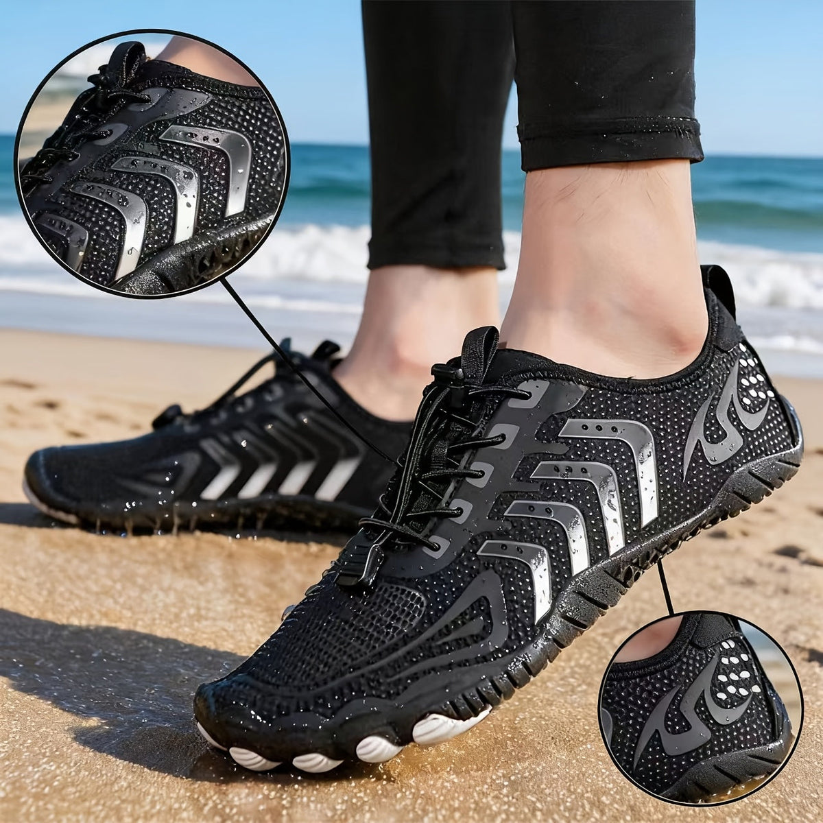 Slip-On Barefoot Water Shoes for Women Cushioned Arch Support – Lightweight Quick-Dry Sneakers for Yoga Beach Swimming Water Sports Gym, Multi-Functional Sole, 7 Colors US 5 to 12.5