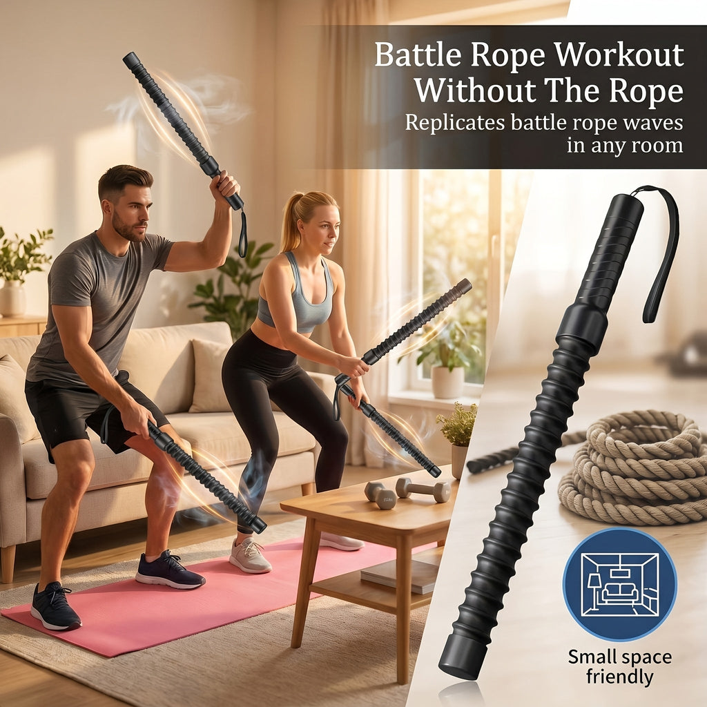 Cordless No-Rope Jump Rope Set 2pcs Weighted Resistance Training – Adjustable Intensity Portable Home Gym Cardio HIIT Boxing Workout Equipment for Men and Women
