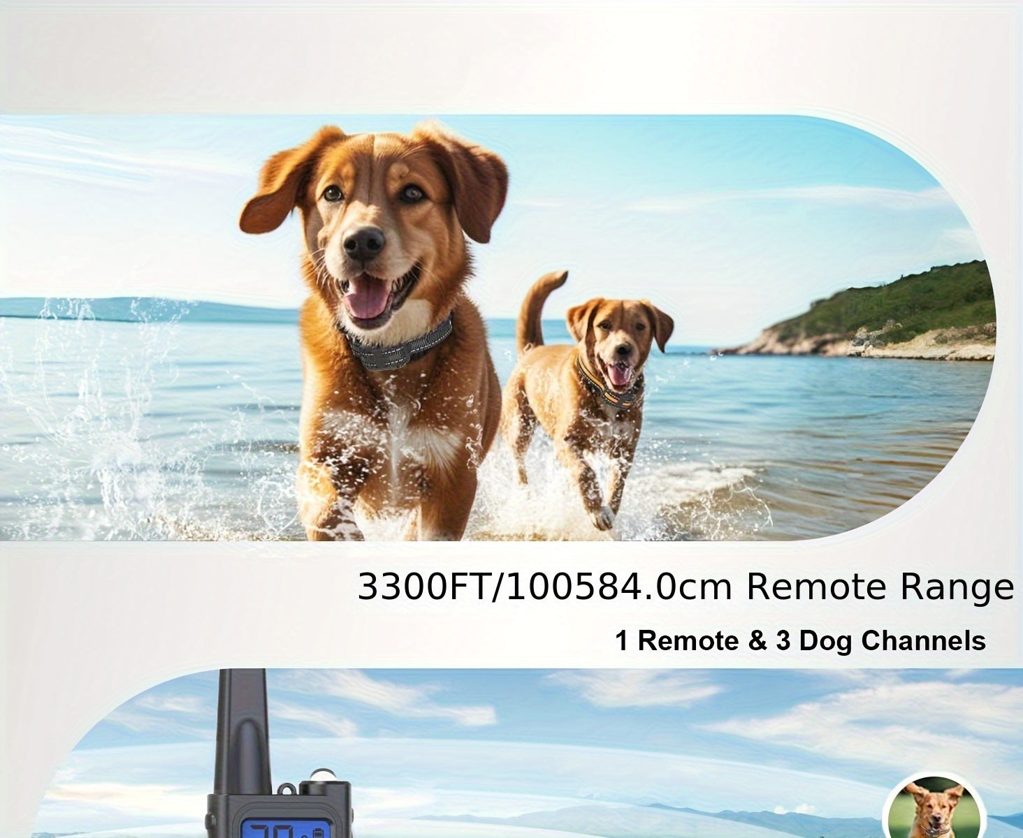 Dog Training Collar with Remote 3300ft Range Rechargeable E-Collar for 1 2 3 Dogs 5-120 Lb Beep Vibration Safe Shock Waterproof for Small Medium Large Breeds Off-Leash Obedience
