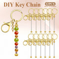 Beadable Keychain Blanks Stainless Steel DIY Kit 12 & 24pcs – Metal Keyring Pendants Gold Silver Rose Gold for Crafting, Christmas Halloween Party Favors & Handmade Gift Making