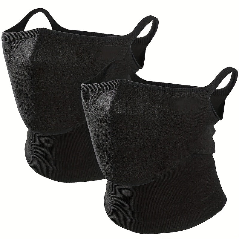 2-Pack Geometric Half Face Mask Neck Cover Men Women – Breathable Ear Hook Unisex Outdoor Sport Cycling Hiking Running Skiing Cosplay Face Gaiter