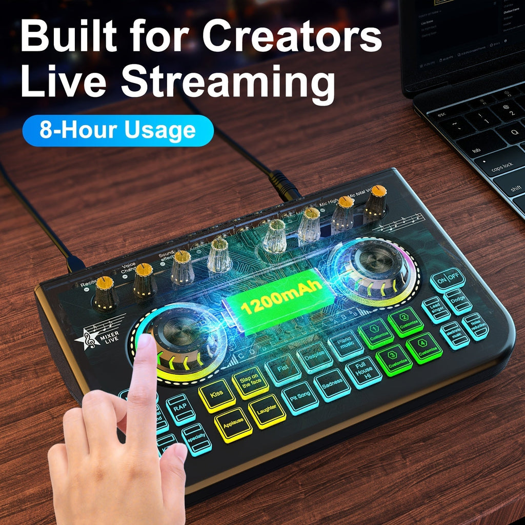 Microphone Mixer Bundle Kit for Podcast Recording Studio – Audio Mixer with Mic Stand, Sound Card, Streaming & Karaoke Setup for PC Phone Gaming