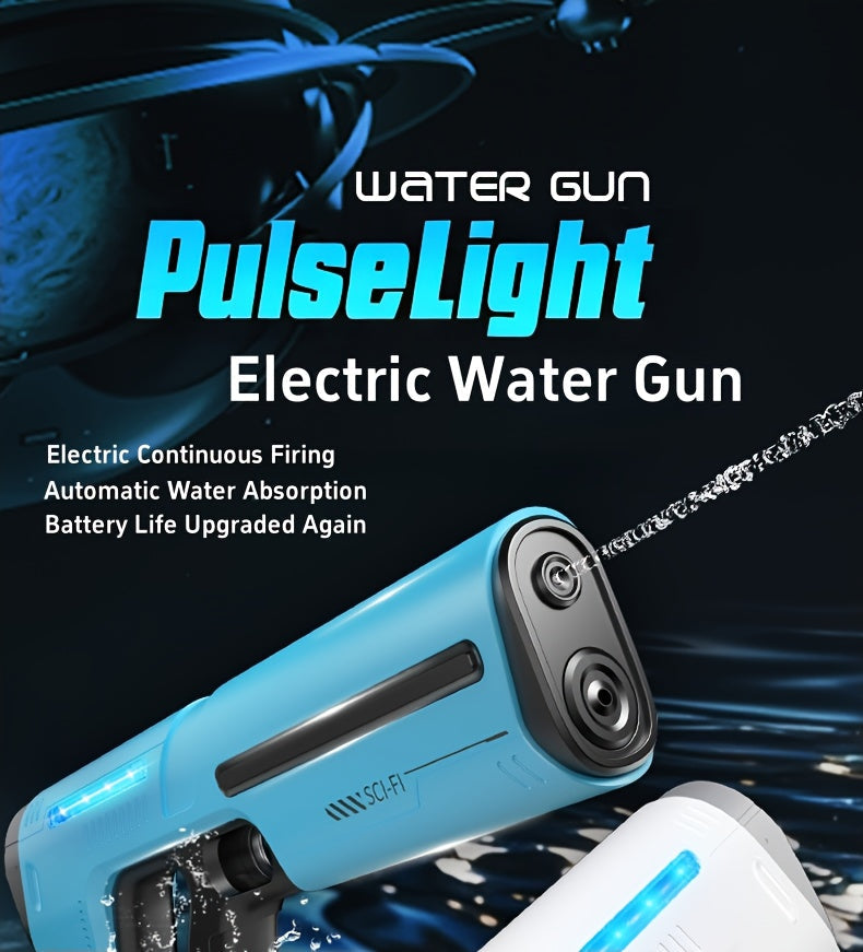 Electric Water Gun with LED Pulse Light & Auto-Fill – 40ft Long Range Rapid-Fire Squirt Gun, USB Rechargeable 240-Shot Tank, Water Blaster for Kids & Adults Pool Beach Backyard