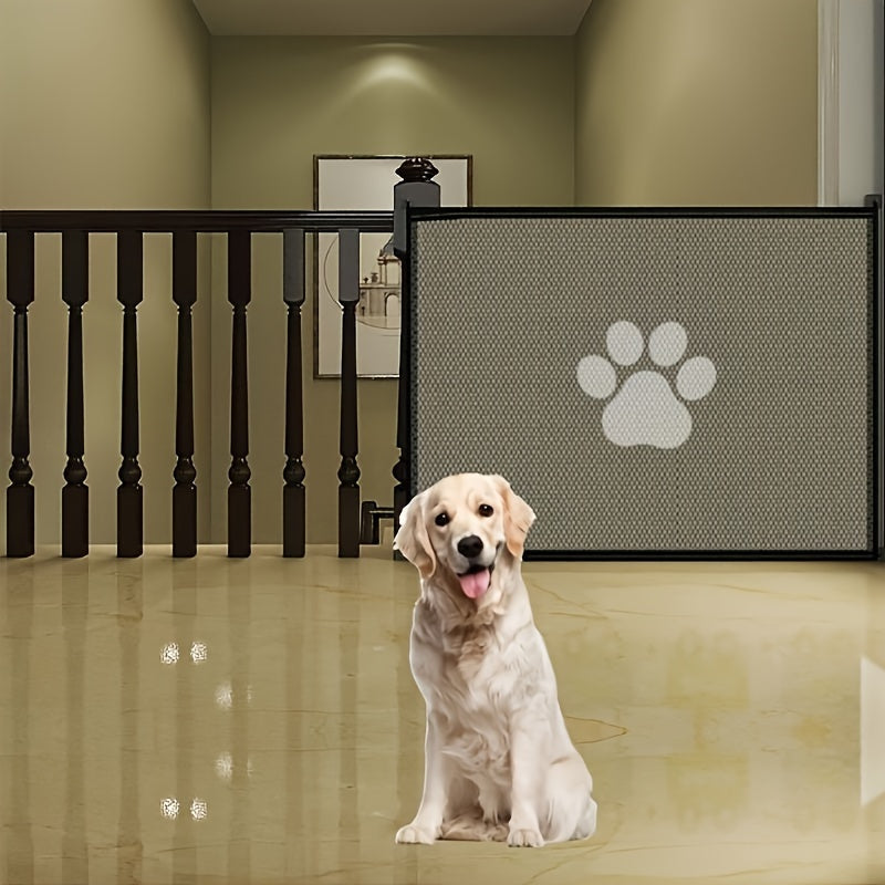 Portable Folding Pet Gate Dog Safety Barrier Fence Foldable Mesh Isolation Net Indoor Doorways Stairs Rooms Small 43x30 Large 70x30 Inch Dogs Cats Puppies Kittens