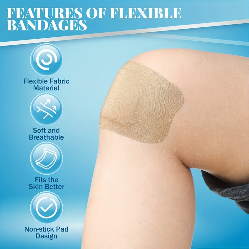 Extra Large Waterproof Bandages 50/100pcs Breathable Flexible Gauze Wound Care Patches First Aid Hemostasis Outdoor Sports Adhesive Bandage Bulk Pack for Adults Kids Home Emergency Kit