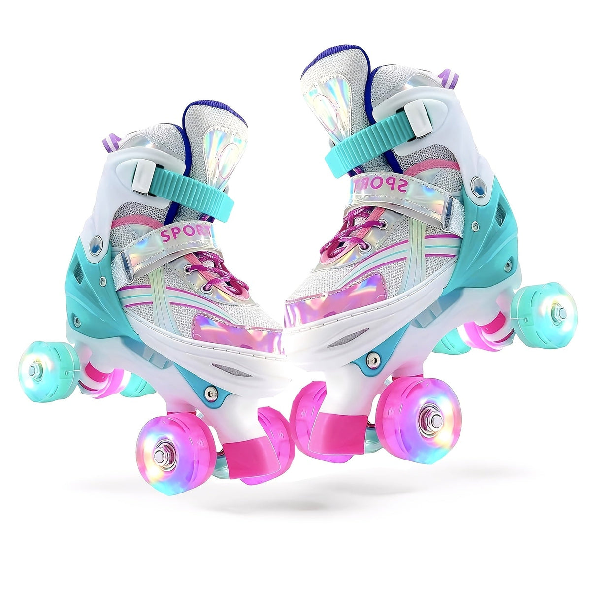 Adjustable Kids Roller Skates with Light-Up Wheels – Fun LED Rollerskates for Boys & Girls Ages 4–12, Youth & Toddler Sizes S/M/L, 9 Colors