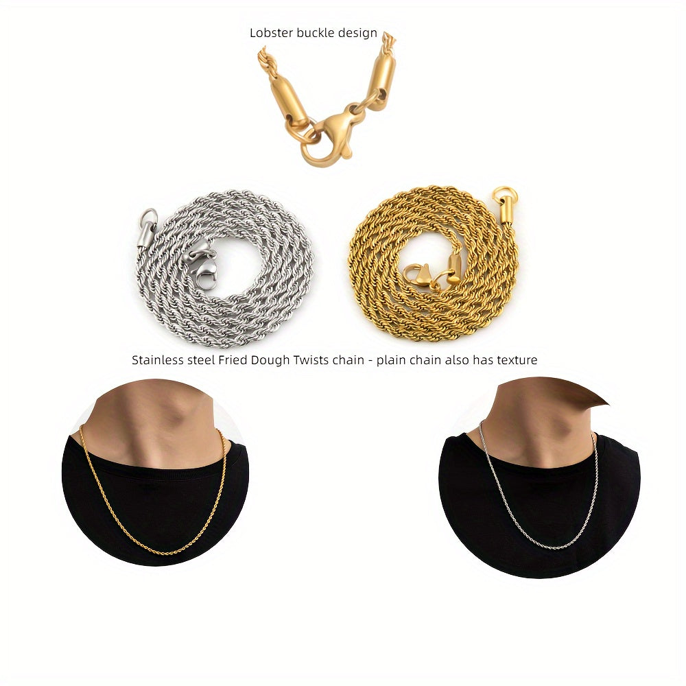 4-Piece Men's Punk Jewelry Set – Quartz Watch Cuban Chain Necklace Bracelet Cross Necklace Rhinestone Hip Hop Style Accessories Gift for Men Boyfriend Son Birthday Christmas Gold Silver