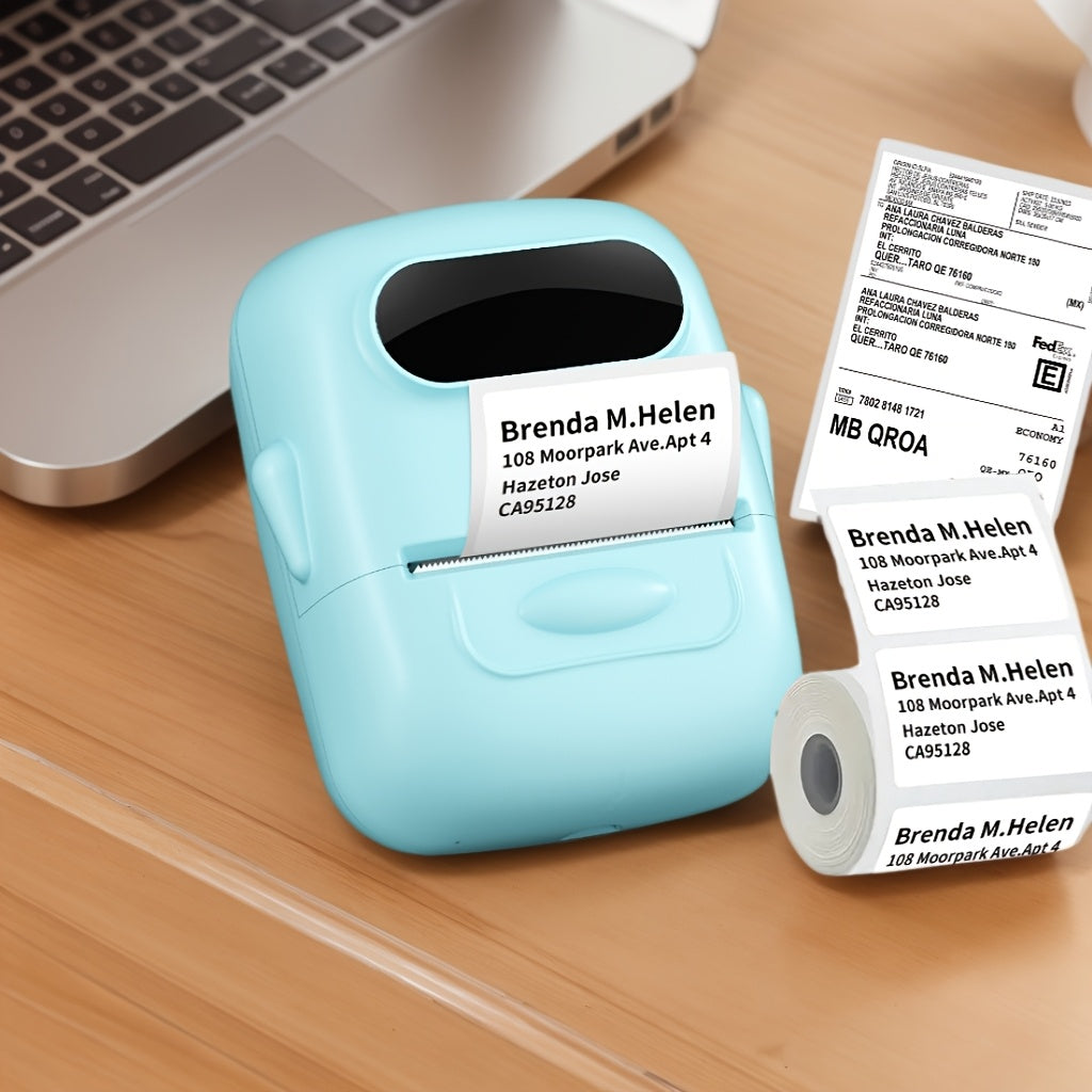 Marklife P50 Portable Bluetooth Thermal Label Printer Wireless Label Maker for Home Office Clothing Jewelry Food Retail Android iOS Compatible Includes 40x30mm Label Roll Blue Pink Yellow