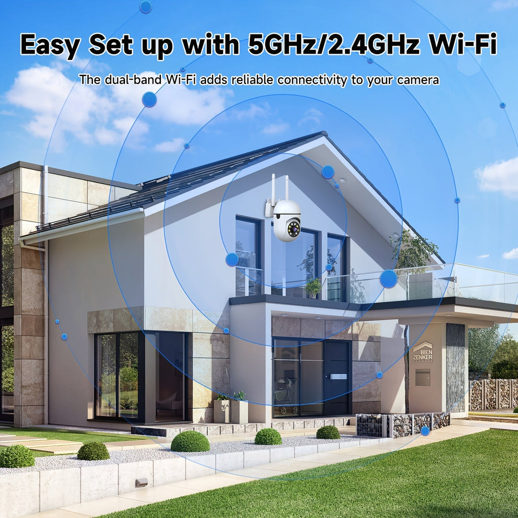 2-Pack 2K QHD WiFi Security Camera PTZ 355° Pan – Dual-Band 2.4G/5G AI Motion Detection & Tracking Color Night Vision Two-Way Audio Cloud & SD Storage Baby Pet Monitor Indoor Home Surveillance