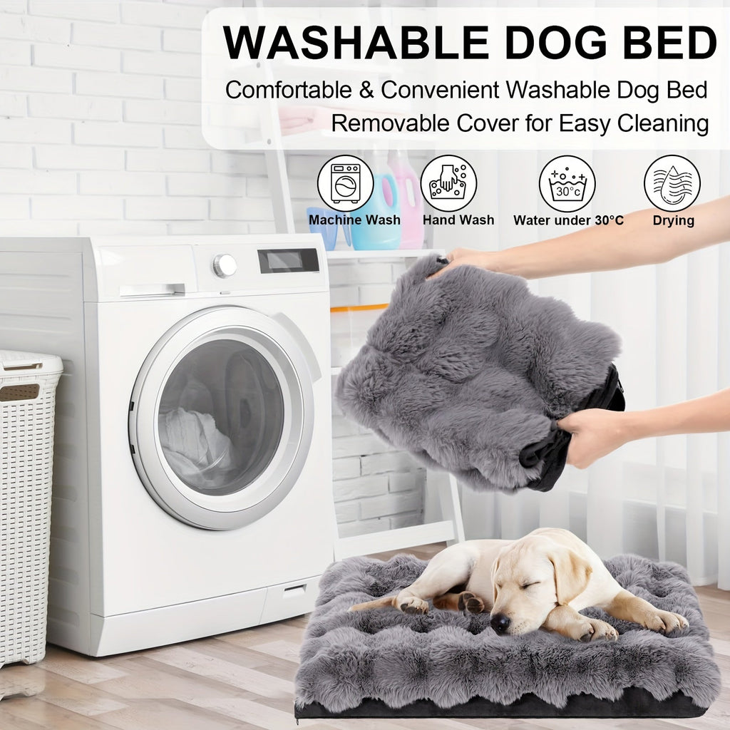 Orthopedic Dog Bed for Large Dogs Memory Foam Pet Bed with Removable Washable Cover Anti-Slip Base Faux Fur – Joint Relief Heavy Duty, Small Medium XL XXL Sizes