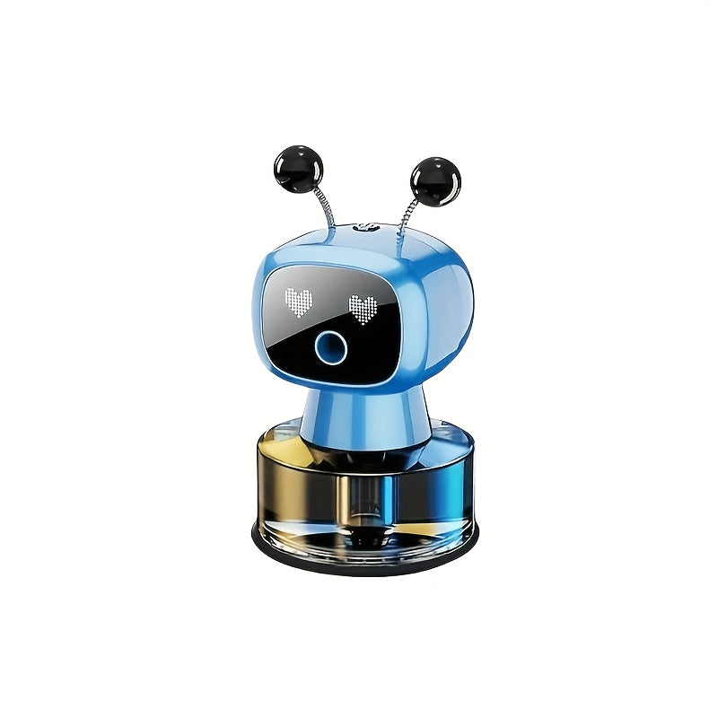 Robot Smart Car Air Freshener USB Rechargeable Auto Spray AI Expression Display 4 Scent Levels Adjustable Automatic Fragrance Diffuser Car Decoration Gift