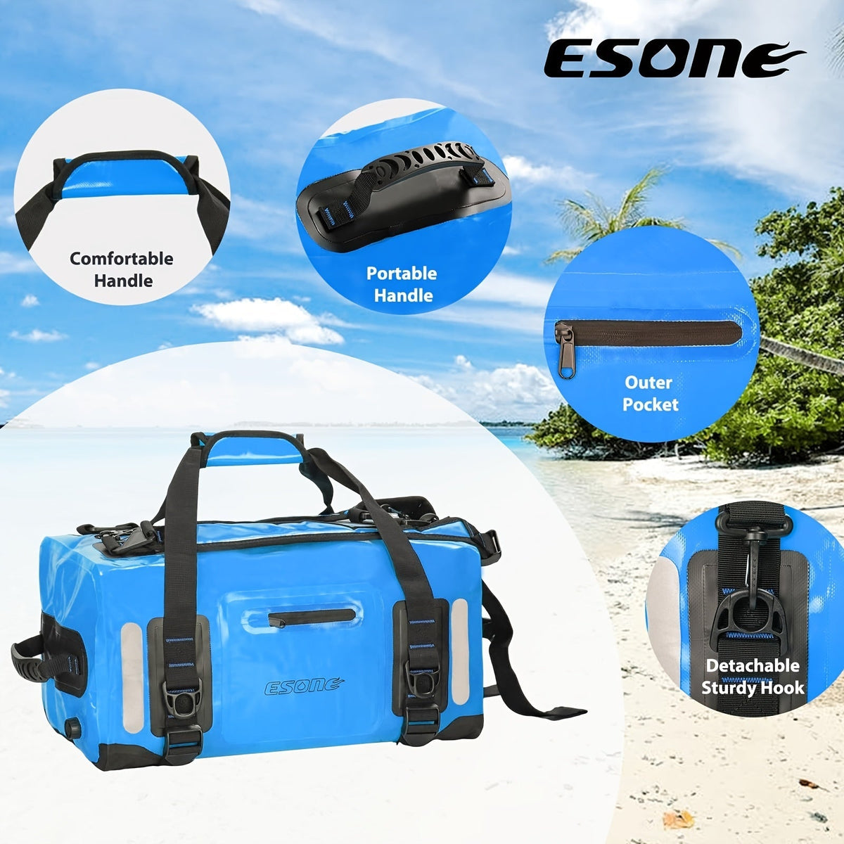Waterproof Dry Bag Backpack for Kayaking, Camping, Surfing & Travel – Lightweight Roll-Top Duffel Bag for Men & Women, Paddle Board, Boating & Outdoor Adventures, 40L / 60L / 90L