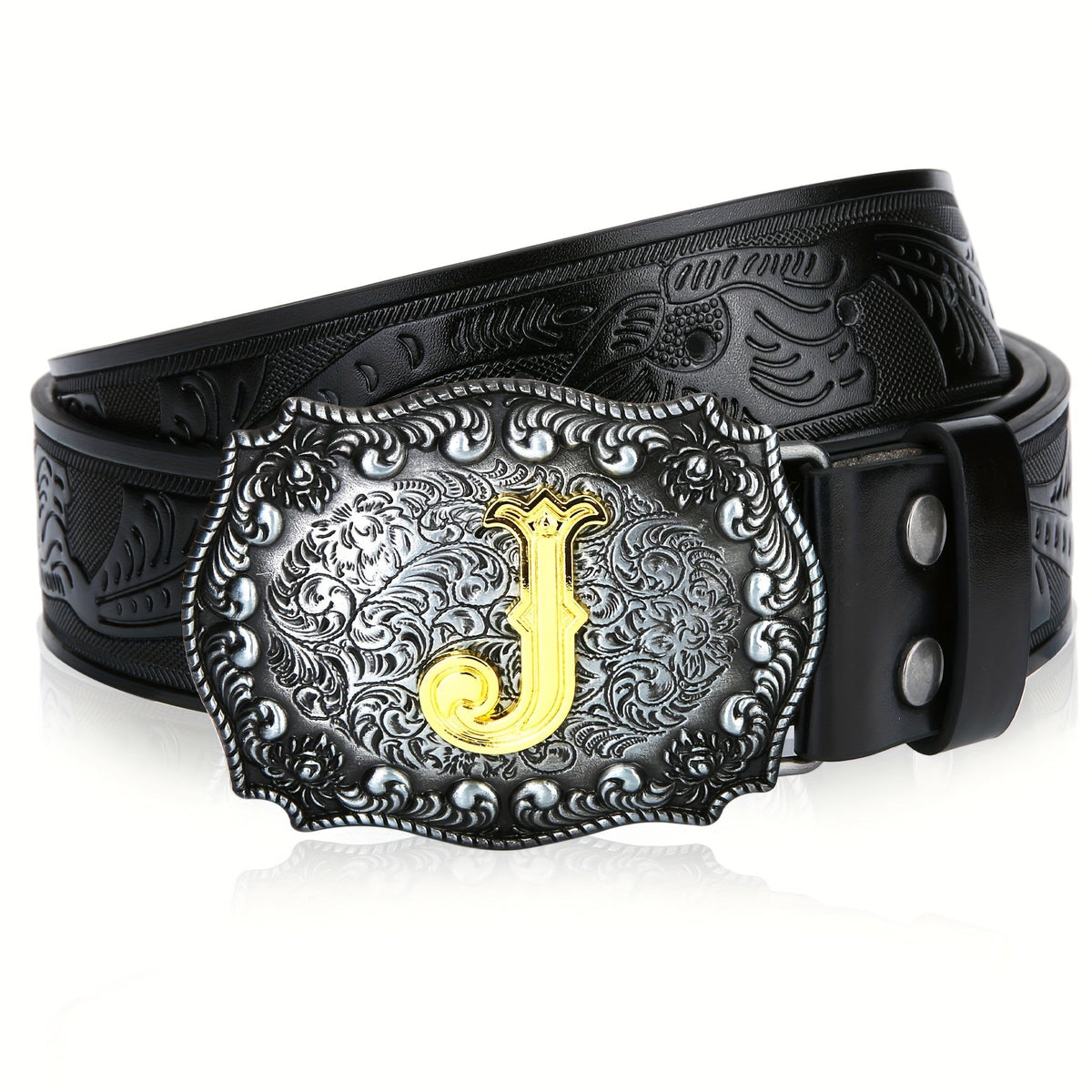 Western Cowboy Belt Men Women Embossed Floral Faux Leather Longhorn Bull Big Buckle – 23 Styles Sizes 34-44 Waist 32"-42" Country Rodeo Halloween Christmas Father's Day Gift