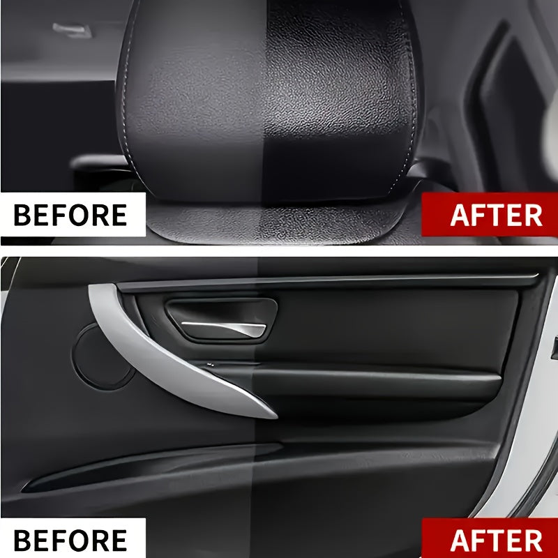 Car Plastic Rubber Repair Cream All-in-One Trim Restorer Scratch Remover Tire Shine Wax Anti-Cracking Anti-Aging UV Protection Formula for Interior Exterior Car Detailing Includes Sponge