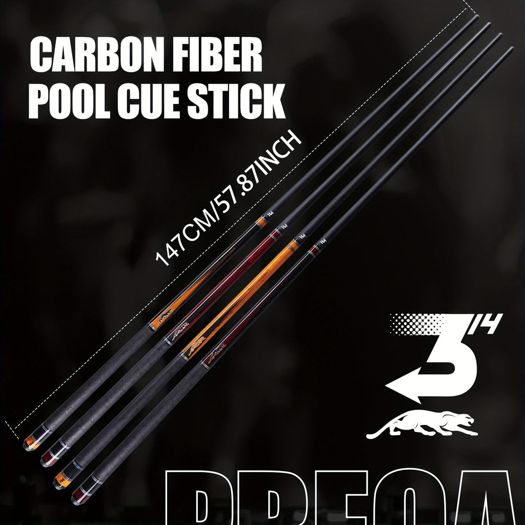 PREDAIDR SP Series Carbon Fiber Pool Cue 58" – Professional Low Deflection Billiard Cue Stick 12.5mm Tip Leather Grip 3/8x8 Pin Joint 19-20oz
