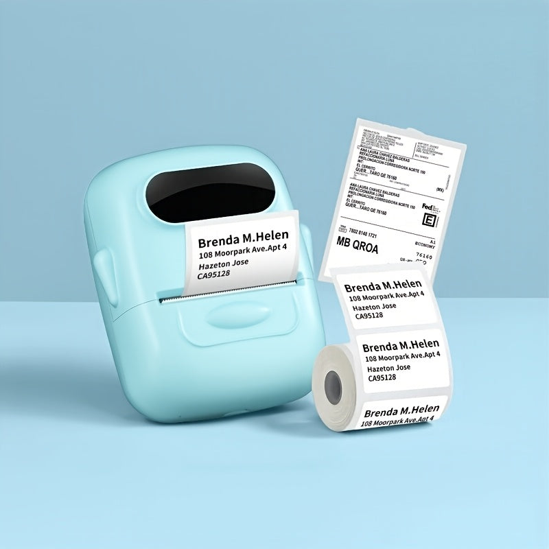 Marklife P50 Portable Bluetooth Thermal Label Printer Wireless Label Maker for Home Office Clothing Jewelry Food Retail Android iOS Compatible Includes 40x30mm Label Roll Blue Pink Yellow