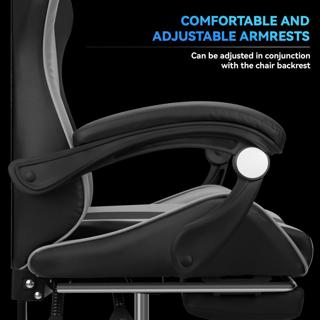 Ergonomic Gaming Chair Racing Style High Back Lumbar Support Five-Wheel Swivel Velvet PU Leather Adjustable Recliner Office Chair Adults Teens Multi-Color