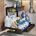 Under Sink Organizer with Sliding Pull-Out Shelf – Two-Level Metal Cabinet Storage Rack for Kitchen, Bathroom, Pantry & Closet, Space-Saving Under Sink Cabinet Organizer, Available in 1-Pack & 2-Pack