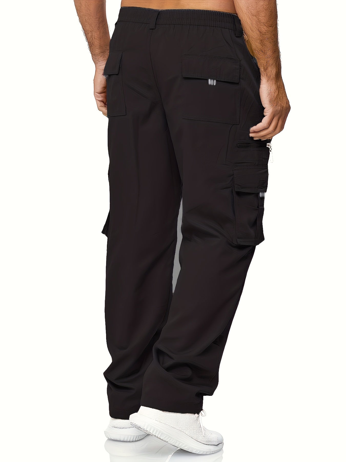 Men's Cargo Pants 3-Pack Multi-Pocket Regular Fit – Solid Color Polyester Woven Hiking Outdoor Pants for Spring & Fall, Sizes S-XXXL, 9 Color Combos