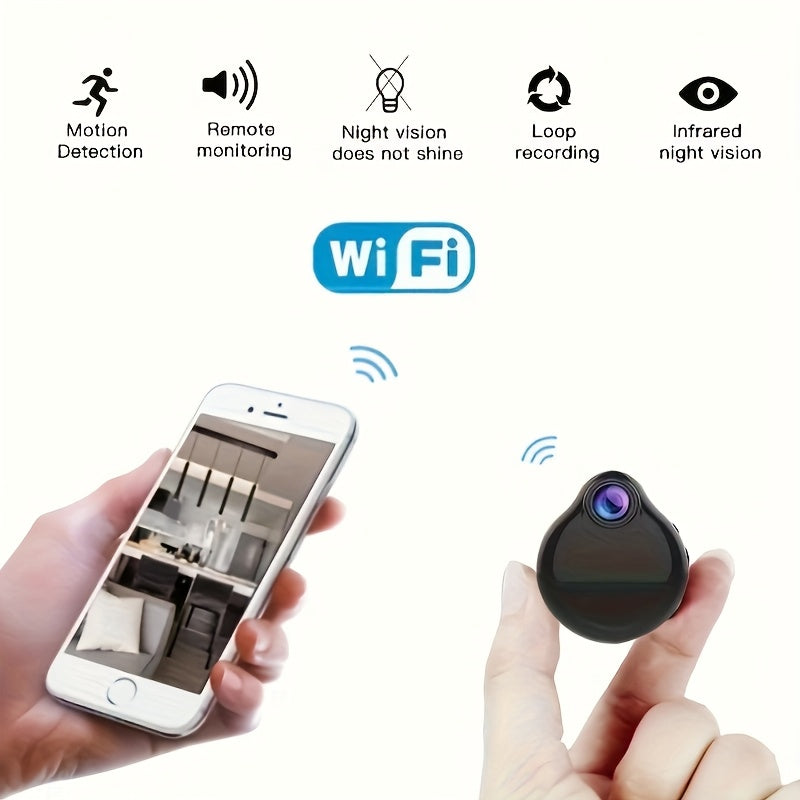 WiFi Mini Body Camera – Wearable Micro Cam with Motion Detection, Video & Voice Recording, Home Security Nanny Surveillance Webcam, Built-in Battery, Wireless Remote Monitoring