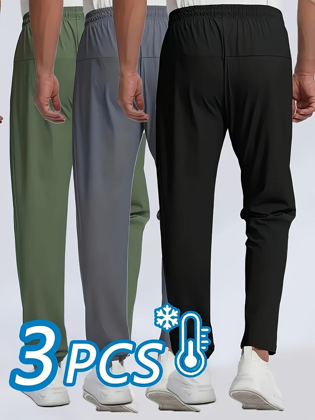 Men's Athletic Pants 3-Pack Lightweight Stretchy Quick-Dry Sports Pants for Running Rock Climbing Outdoor Activities – Breathable Multi-Color Summer Activewear S-XXXL
