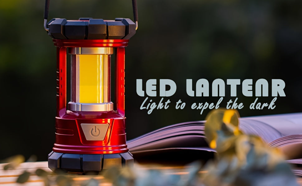 Camping Lantern Rechargeable 2 Pack 1500LM LED with Phone Charger – 3 Light Modes Portable Hurricane Emergency Lantern for Camping Hiking Power Outage & Outdoor Survival