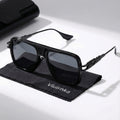 Classic Square Sunglasses for Men & Women – Retro Unisex UV Protection Metallic Frame Lightweight Eyewear, Includes Case & Cleaning Cloth, Daily Wear & Outdoor Activities