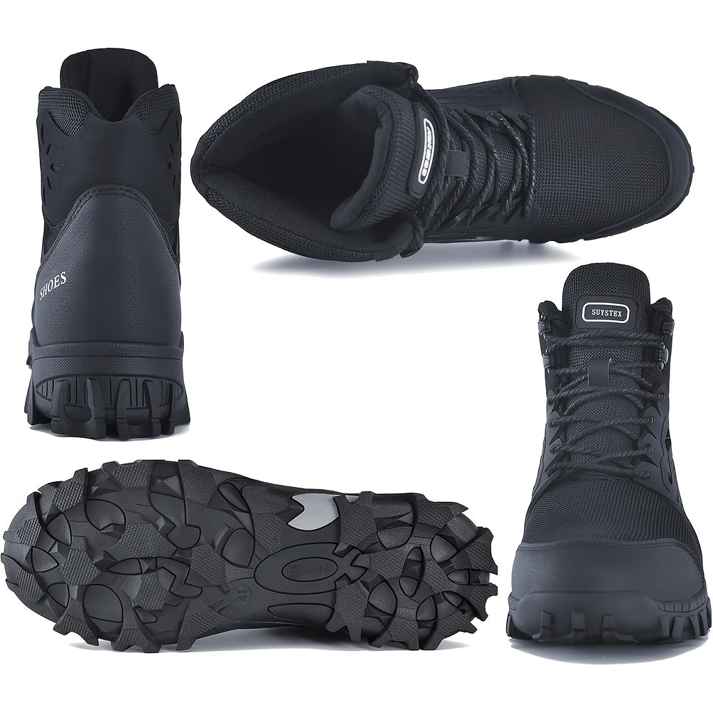 Steel Toe Boots for Men & Women – Waterproof Work Construction Safety Shoes with Anti-Piercing Kevlar Midsole, Non-Slip Rubber Sole, ASTM F2413-18 Compliant, Sizes US 4.5–13.5, Black