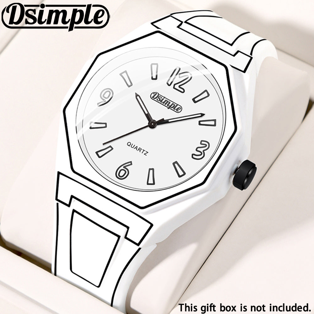 Analog Quartz Watch Unisex Round Dial Silicone Strap – Lightweight Casual Fashion Wristwatch 5 Colors Red Blue Black White Green, Birthday Back-to-School Gift for Men Women Teens