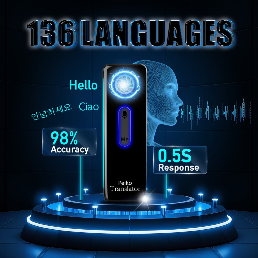Trbox X9 Portable Language Translator Device – Two-Way Instant Voice Translation 136 Languages, WiFi & Offline Support, AI-Powered High Accuracy Translator for Travel Business Learning