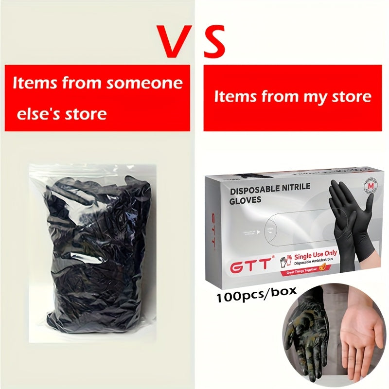Black Nitrile Disposable Gloves 200 Count – 6 Mil Thick, Latex-Free, Powder-Free, Chemical Resistant, Flexible Form-Fitting, S/M/L/XL for Mechanic, Maintenance, Cleaning, Food Service & Medical Use