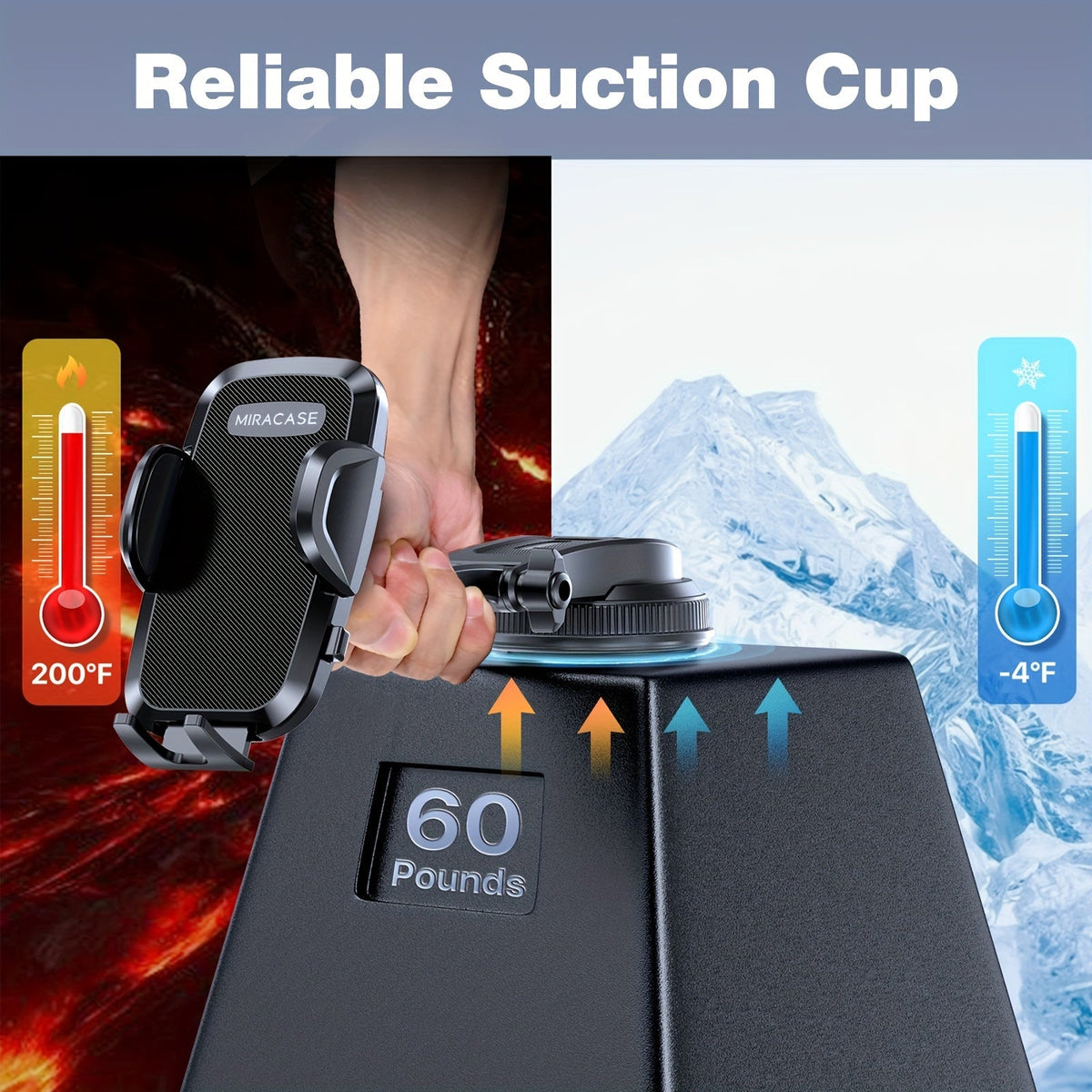 Universal Car Phone Holder 360° Rotatable Dashboard Mount – Retractable Cradle Fits All Phones iPhone Samsung, Adjustable Horizontal & Vertical Viewing, Secure Grip Car Phone Mount