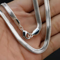 S925 Sterling Silver Flat Snake Bone Chain Necklace Unisex – Handmade Hypoallergenic Artistic Stackable Layering Necklace 18 20 22 Inch Pendant Chain Gift for Him Her Birthday Anniversary