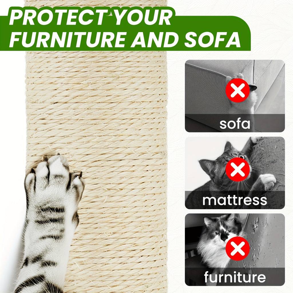 55 Inch Cat Tree for Indoor Cats with Green Leaves – Multi-Level Large Cat Tower with Hammock Sisal Scratching Posts Hanging Ball Toy Cat Furniture for Living Room Bedroom