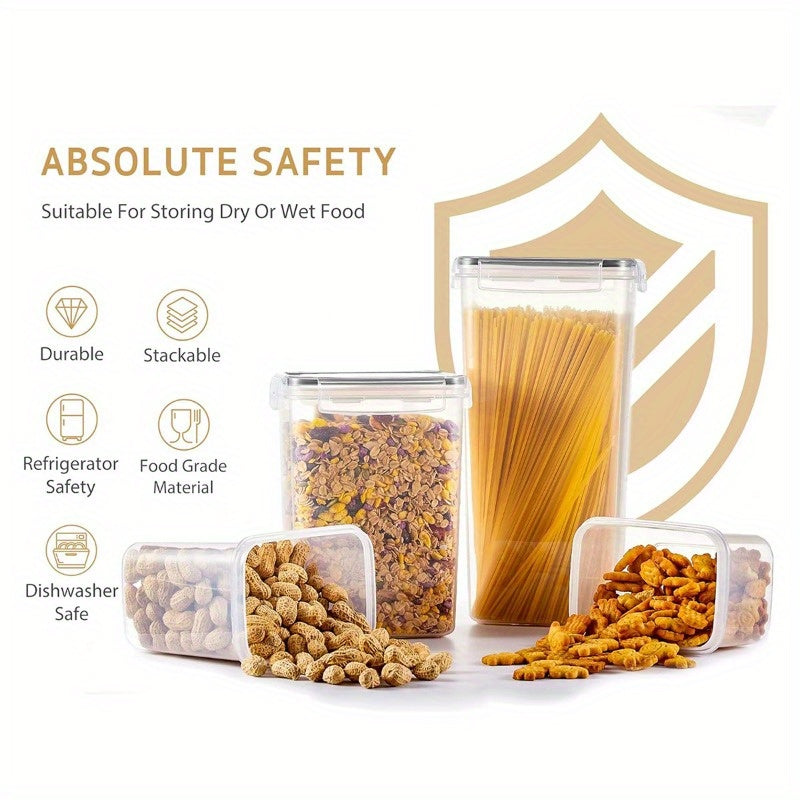 Airtight Food Storage Containers Set with Flip Lids, Labels & Marker – BPA-Free Plastic Pantry Organizer Boxes for Kitchen, Travel & Picnic, Fresh-Keeping Container Set in 12/14/20/48/84 Piece Options