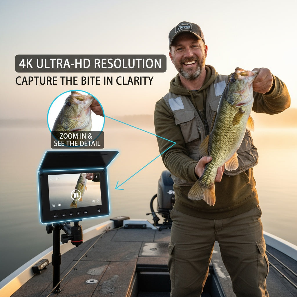 Fish Finder with HD Underwater Camera 4.3 Inch Screen 140 Degree Wide Angle Lens Fish Attracting Light Portable Fishing Viewing Set for Ice Fishing Lake River