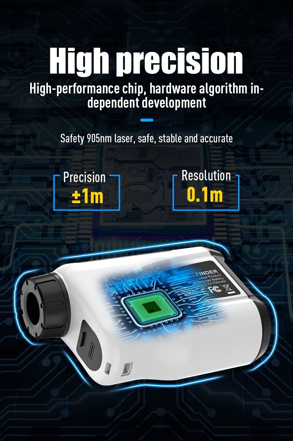 1200 Yard Laser Golf Rangefinder 6X Magnification Slope Switch Pulse Vibration Target Lock Trajectory Compensation Type-C Rechargeable for Golf and Hunting