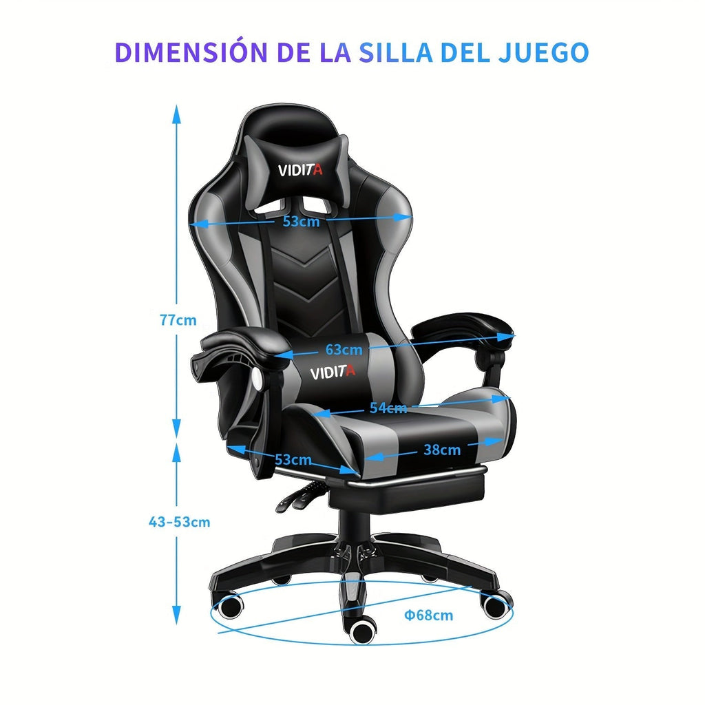 Ergonomic Gaming Chair Racing Style High Back Lumbar Support Five-Wheel Swivel Velvet PU Leather Adjustable Recliner Office Chair Adults Teens Multi-Color