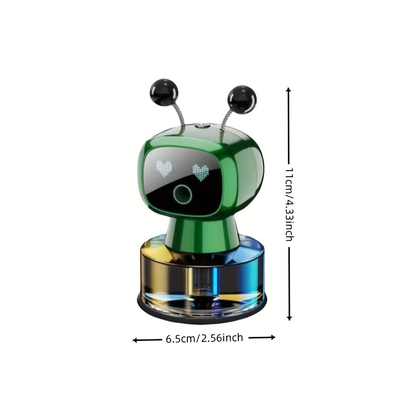 Robot Smart Car Air Freshener USB Rechargeable Auto Spray AI Expression Display 4 Scent Levels Adjustable Automatic Fragrance Diffuser Car Decoration Gift