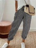 Women's High-Waisted Wide Leg Pants Side Stripe Casual Loose Fit Trousers – Lightweight Breathable All-Season Everyday Wear 5 Colors Black Brown Green Blue Red S-XXL