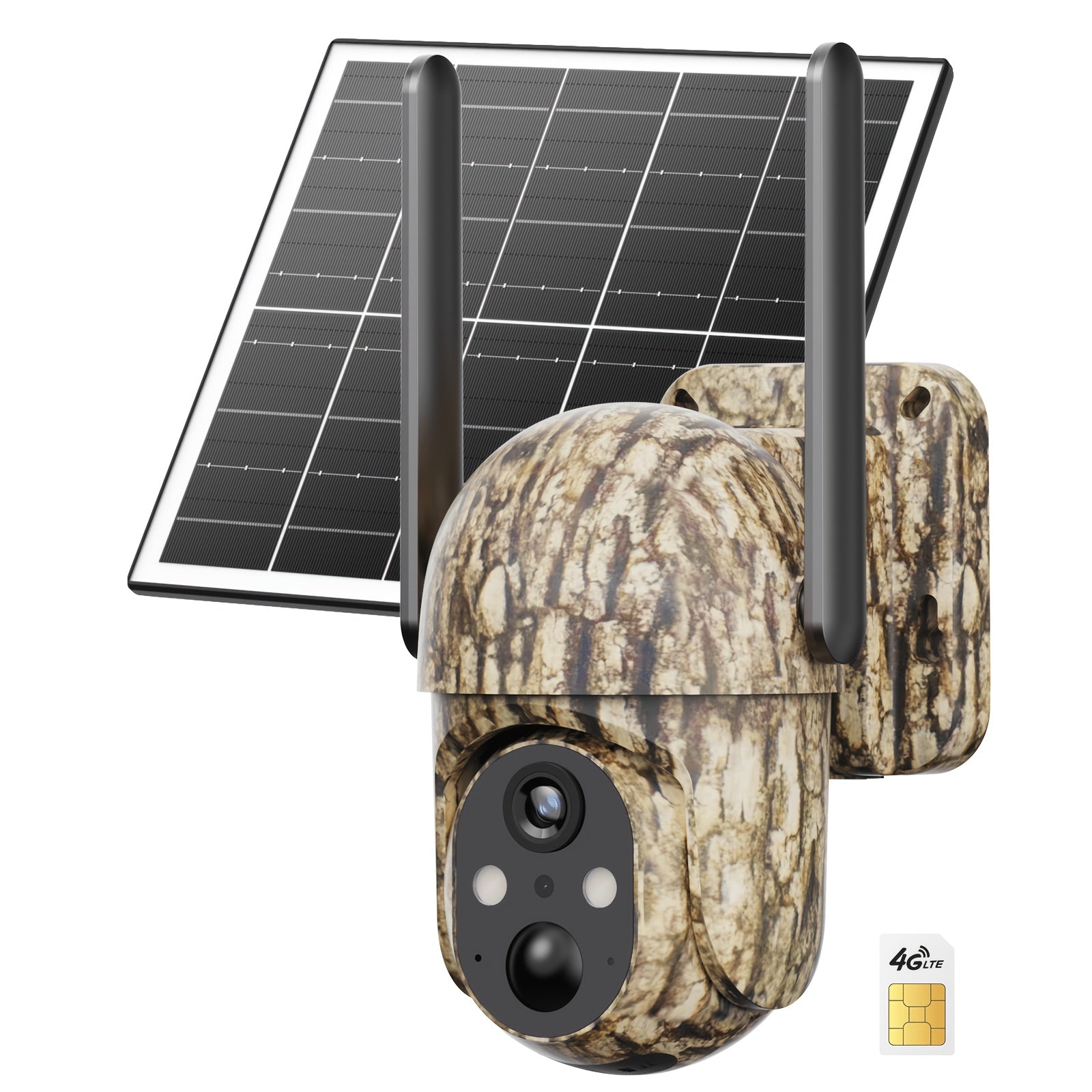 4G LTE Solar Security Camera Outdoor Wireless – No WiFi Needed, 4K Night Vision, 360° Pan/Tilt Live View, Two-Way Audio, Waterproof Trail Camera for Hunting, Farm, Ranch & Wildlife Monitoring