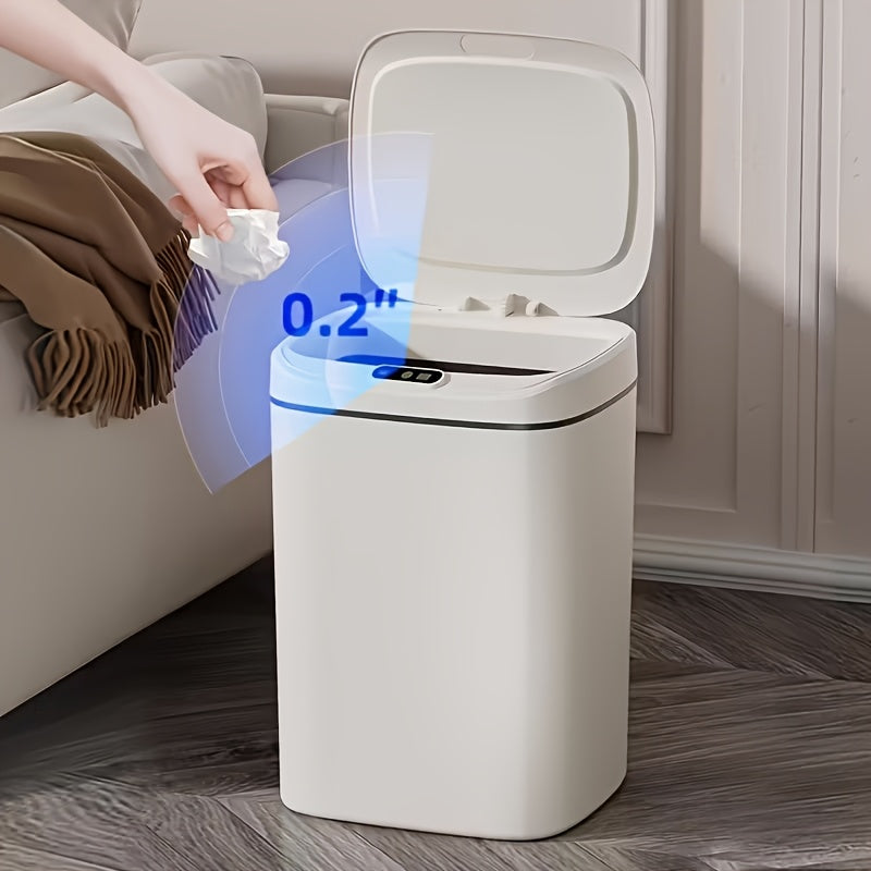 Inductive Smart Trash Can with Sealed Odor-Proof Lid – Hands-Free Automatic Sensor Waste Bin, Touch Control, Easy-Clean Interior for Office Bathroom Bedroom Kitchen, 12L 14L 16L