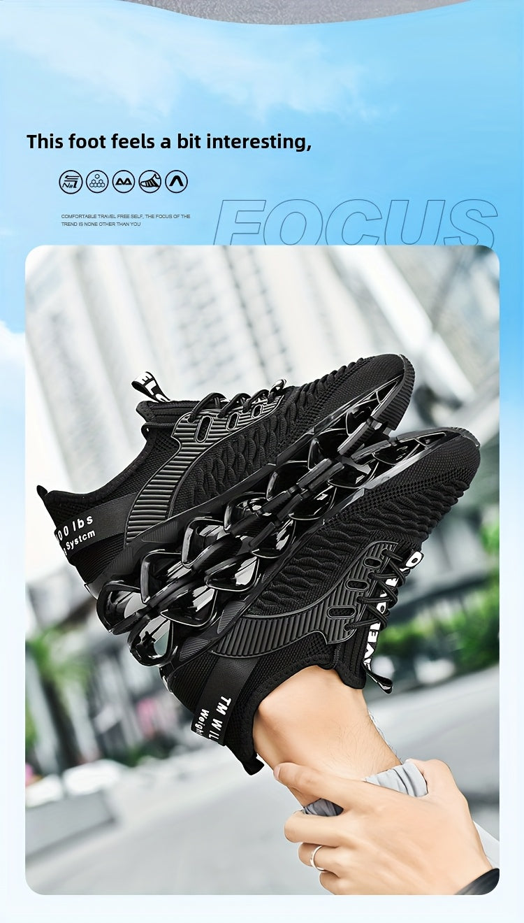 Men's Breathable Running Shoes Lightweight Fish Scale Fabric Upper Durable Outsole Low Top for Running Hiking Walking Casual Sports White Black US 7-13.5