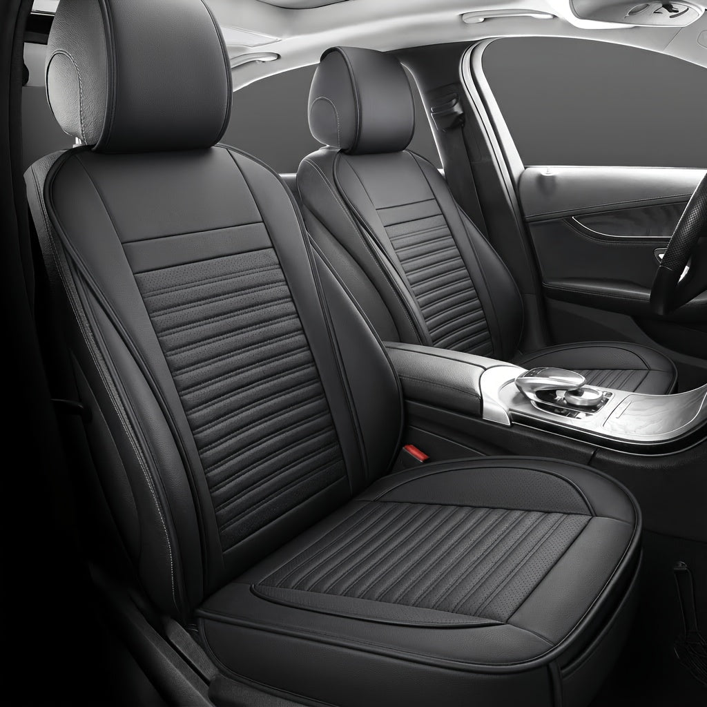 Universal Front Car Seat Covers 2 Pack Full Surround High-Back Bucket Seat Protector Anti-Slip Easy Install for Cars SUVs Trucks Multiple Colors and Styles Aero Wave Luxe Diamond Dynamic Stripe